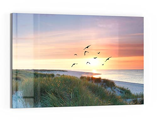 DEQORI Glas-Magnettafel | 60x40 cm groß | Motiv Küstenpanorama | Memo-Board aus Glas | Magnetboard inkl. Magnete, Stift & Tuch für Küche & Büro | Tafel magnetisch & beschreibbar