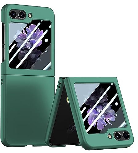Topme Coque de téléphone Hard Skin pour Samsung Galaxy Z Flip5 / Samsung Galaxy Flip 5 2023 6.7, Manchon de Protection Antichoc en Polycarbonate - Vert foncé