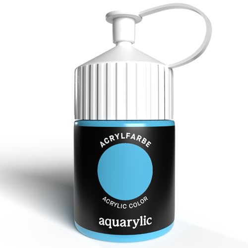 Aquarylic Hochpigmentierte Acrylfarbe Künstlerqualität - Cremige Konsistenz, Lichtecht, Vegan - Hergestellt in Österreich (Acrylfarbe - 120ml Flasche, Coelinblau)
