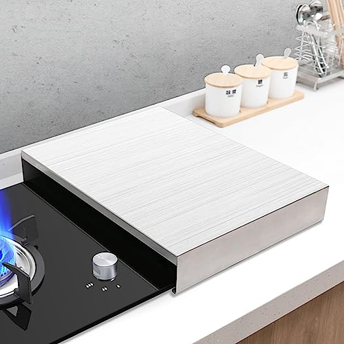Cubierta Protectora para Estufa de Gas, Soporte de Cubierta Superior de Estufa de Cocina, Acero Inoxidable para Olla Arrocera Enfriador de Inducción Estante de Cocina Herramienta(30x40x5cm), Plata