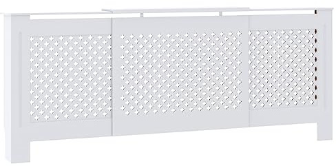 Coavain Heizkörperabdeckung 205x20.5x81.5 cm Weiß MDF Stilvolle Praktische Heizkörperverkleidungen Robust Langlebig Einfach zu Montieren Innendekoration Wohnzimmer Bietet Ausreichend Platz