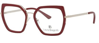 Laura Biagiotti LBV12 optische Brille, geometrische Form, geeignet für alle Arten von Brillengläsern., rot