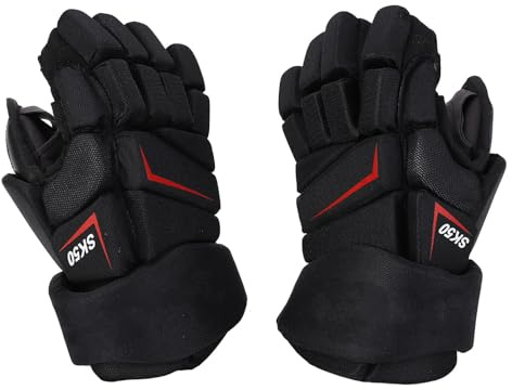 Drfeify Guanti da Hockey su Pista da Ghiaccio, Comodi Guanti Protettivi per le Dita del Giocatore di Hockey in Schiuma EVA in Tessuto di Nylon Traspirante (30,48 cm/12 pollici)