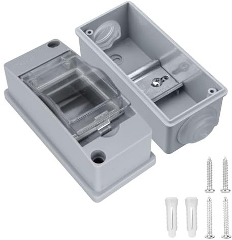 Luabue Scatola di Protezione di Distribuzione Impermeabile IP65 Scatola Stagna 2 Moduli Cassetta Quadro Elettrico per Esterno Plastica ABS Superficie per Elettricità Comunicazione Giardino