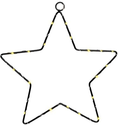 Spetebo LED Leuchtstern schwarz - 45 cm - Deko Weihnachts Stern für Innen - Metallstern zum Hängen Fensterdekoration Weihnachtsdeko