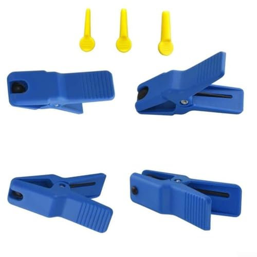 Zilimontt 4PCS Oil Pipe Sealing Pliers Set, Line Stopper Auto Clamp Master, for Brake Hose Fluid Stop Versatile Sizes 1/2 3/8 5/16 Nylon Construction