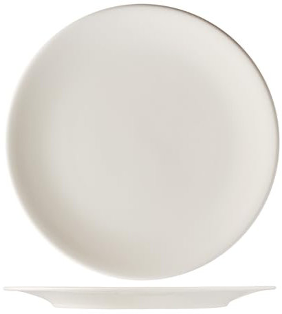 Set. 6 uds. City Plato Llano Coupe de Porcelana Fine China de Color Blanco. Medida:Ø26 Cm.