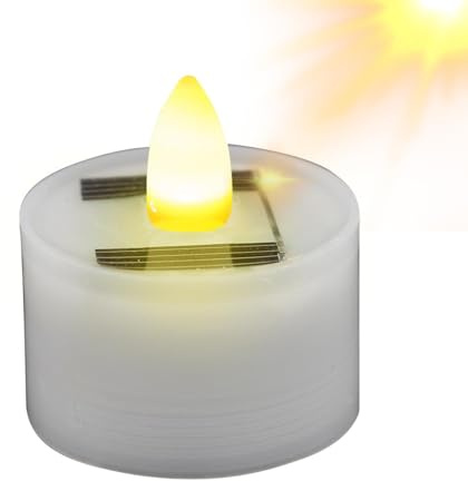 Ahuuen 10 velas LED pequeñas | Velas de té con energía solar | Velas sin llama | Velas eléctricas | Velas de té LED impermeables | para bodas, festivales, fiestas