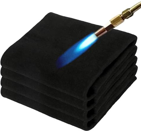 4 Pack 20 X 24 Carbon Felt Welding Blanket Fireproof Carbon Felt Wick Heat Resistant Fabric 1800°F High Temp Insulation Pad, Flame Retardant Protective Mat for Soldering Welding Brazing Plumbing