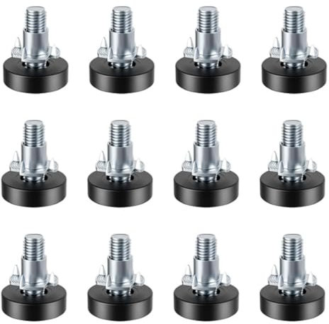 Azlanway Piedini regolabili M6 Ø16 mm, 12 pezzi, vite di regolazione per mobili
