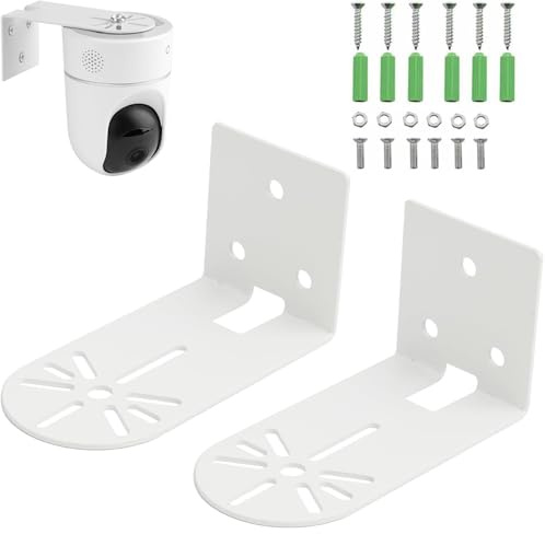 SIXHAOBU 2pcs Soporte Camara vigilancia tapo Montaje Pared Universal para cámara de Techo en Forma L Cámara Metálico Accesorios Cámara Vigilancia Sistema Seguridad