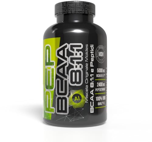 Net Integratori BCAA PEP 8:1:1 AI - 110 cps - Integratore Peptidi di Aminoacidi ramificati BCAA sviluppati con Intelligenza Artificiale per Sviluppo e Recupero Muscolare