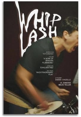Póster de película Whiplash estético vintage para pared, lienzo decorativo, pintura decorativa para sala de estar, dormitorio, decoración de 30 x 45 cm, estilo sin marco