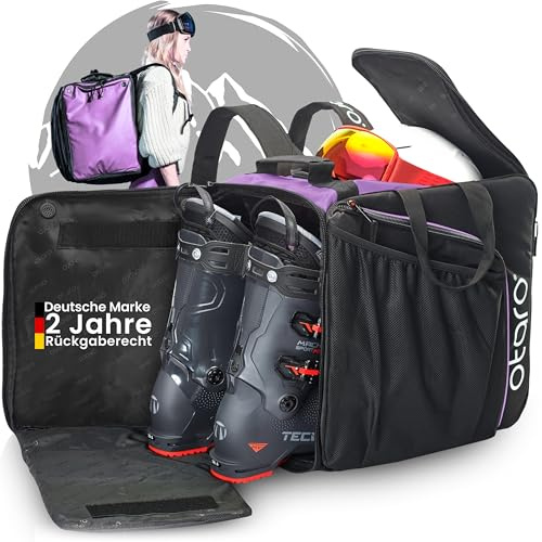 Otaro Skischuhtasche mit Helmfach | Skitasche für Skischuhe, Helm & Zubehör | > 60.000 begeisterte Kunden | Ski Boot Bag wasserfest, robuste Zipper - Skitasche Skischuhtasche Set - Schlittschuhtasche