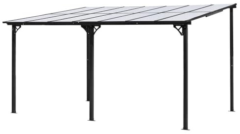 Home Deluxe Terrassenüberdachung aus Aluminium ECO Anthrazit - 300 x 420 cm, Anthrazit | Wetterfeste Alu-Überdachung für Terrasse & Garten