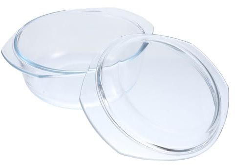 TOYANDONA Casserole Verre avec Couvercle et Poignées Récipient de Cuisson Sûr pour Micro-ondes Plat de Cuisine Multifonction pour Maison Usage Quotidien