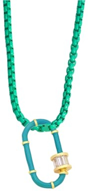 Lock Necklace For Women And Men, Colorful Chain Carabiner Padlock Pendant Sweet Choker Necklace, Women, Men