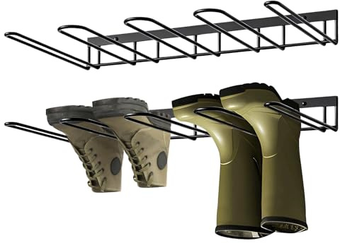 DHSWNNG 2 Stück Metall Schuhregal Wand, 41.5x26x5 cm Stiefel Aufbewahrung Wand mit Schrauben Stiefelhalter Wandhalterung Stiefelhalter für 4 Paar Schuhregal Stiefel für Badezimmer Flur