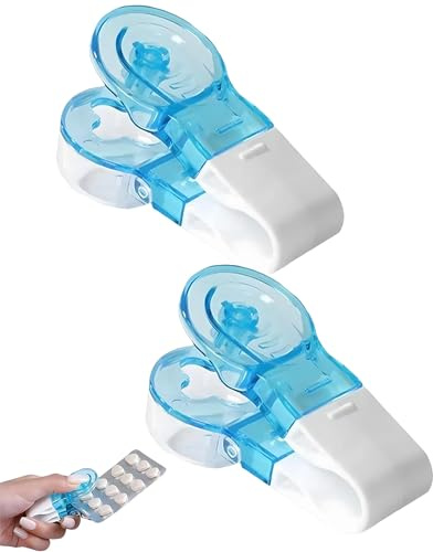 Thapncow 2 esprimitori per compresse, Dispositivo di Rimozione Portatile per Medicinali, Aiuto per Deglutizione, per coloro che hanno una forza limitata della mano o problemi di mobilità.