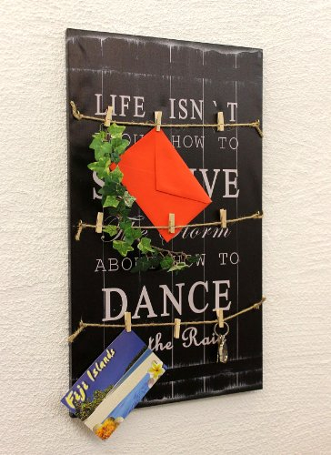 D&M Leinwand mit Schriftzug als Memoboard 68cm Loft 15812 Schwarz Shabby Pinnwand