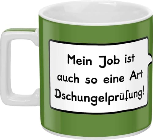 Sheepworld Tasse mit Spruch Dschungelprüfung Wortheld-Tasse, Porzellan, 45 cl, Spruch Job, Grün | Becher lustig, Sprüchetasse | 44061