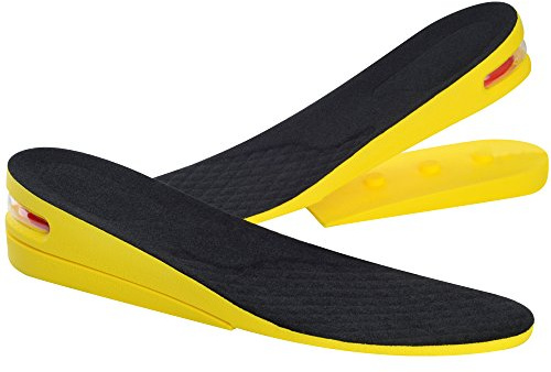 SOUMIT Höhe Erhöhung Einlegesohlen | Unsichtbar 2 Layer 3,5-5CM PU Schuheinlage, Atmungsaktive Massage Fuß Air Cushion Taller Pad (Männer & Frauen, EU35-40)