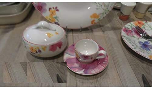 Villeroy & Boch MARIEFLEUR Set 12 PZ: 4 Tazze COLAZIONI e 6 Tazze Caffe Espresso con ZUCCHERIERA + Vassoio MELANINA