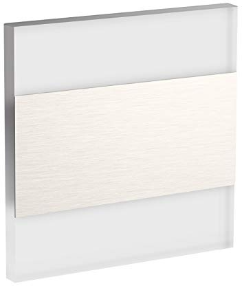 Conceptrun Premium LED Wandeinbauleuchte für Treppen, Möbel, Flur etc. Modell: WB8 kaltweiß 230V AC Treppenlicht mit quadratischem Korpus aus Satinglas und Edelstahlfront