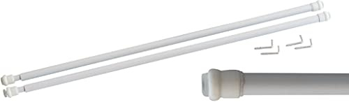 MAURER - Barra Visillo Extensible 23/38 cm. con Muelle Presion, Soportes y Ventosas (2 Piezas)