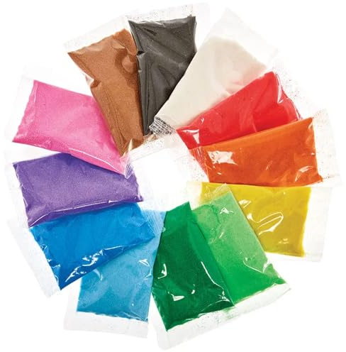 Baker Ross Mini Sachets de Sable Coloré (Paquet de 12), 40g
