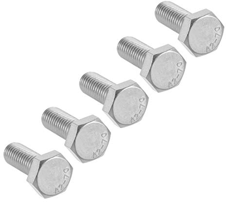 sourcing map M10 x 30 mm Sechskantschrauben 304 Edelstahl Sechskantschraube Bolzen 5 Stück