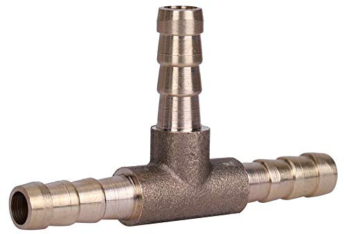 Raccord en T 3 Voies en Laiton pour Tuyau, 6mm, Connecteur de Carburant pour Air Comprimé et Gaz, Doré