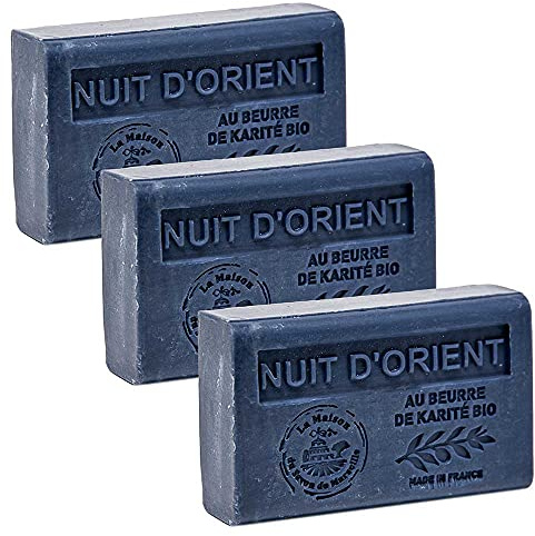 Französische Seife - Traditionelles Savon de Marseille - 3er-Set - Eastern Night - Nuit D'Orient - Sheabutter 125g