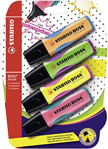 STABILO - Textmarker - BOSS SPLASH - 4er Pack - gelb, orange, grün, pink