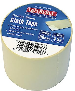 Faithfull Heavy-Duty Double-Sided Cloth Tape 50mm x 4.5m