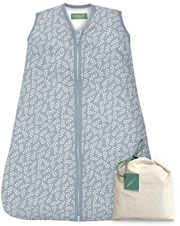 molis&co - Saco de dormir para bebé 2.5 TOG - 85 cm (6-18 meses) - Ideal para invierno - 100% algodón (OEKO-TEX 100) - Acolchado, Suave y Cálido - Blue Garden