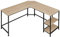 tectake® Schreibtisch L Form, Eckschreibtisch mit Monitoraufsatz, Industrial Schreibtisch, Gaming Tisch, Computertisch, für Home Office, Büro - 138x138x75,5cm - Industrial Holz hell, Eiche Sonoma