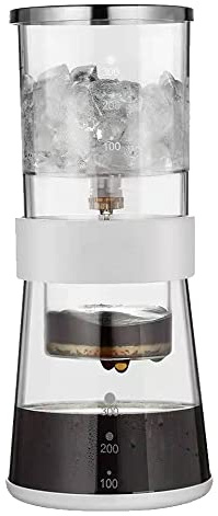 BLARYETI Ice Drip Coffee Maker 14oz Cold Brew Coffee Smooth Dripper Slow Cold Drip Iced Coffee Concentrate Brewer with Adjustable Water Flow, Stainless Steel Filter