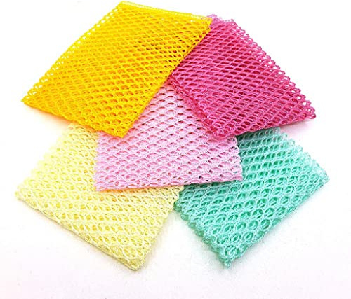 Kuwish Innovative Dish Washing Net Cloths, Quick Dry, Mesh Net for Washing, Dish Scrubber 11 by 11 5 Pcs