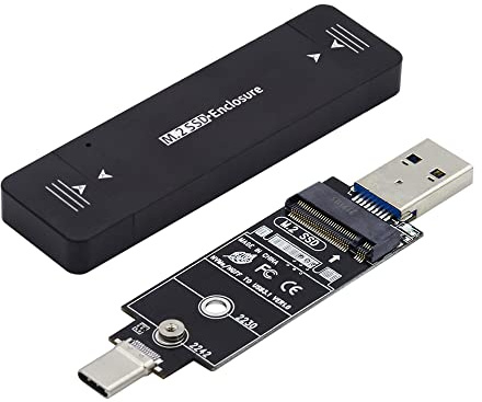 NFHK Combo Typ-C & USB3.0 zu NVME M-Key M.2 NGFF SATA SSD PCBA Gehäuse 2230/2242mm Adapter RTL9210B Chipsatz