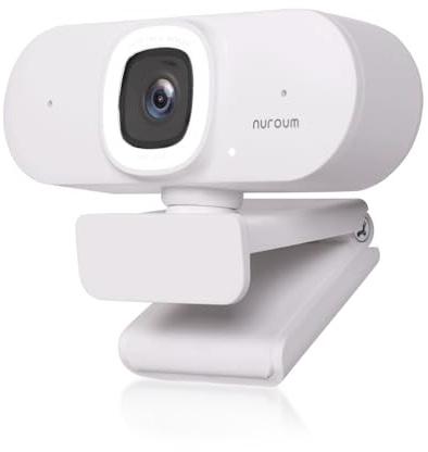 Nuroum V15-AFL Streaming Webcam with Ring Light, Autofocus Webcam for PC w/Dual Mic, 1080P 60fps, 75° FOV&Light Correction, USB Web Camera Plug&Play for Zoom/Teams/OBS/Xsplit, Streaming/Video Calling