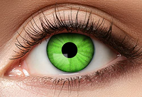 Balinco Monats Farbige Kontaktlinsen ohne Stärke, Weiche Hochwertige Motivlinsen für Cosplay, Halloween, Karneval, Partys & Festivals – Deep Green
