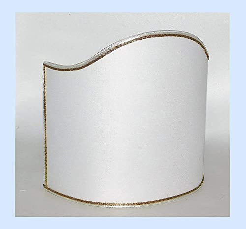 Paolo Rossi paralume mezza vela ventola veletta sagomata in tessuto con rifinitura oro dorata - produzione propria - made in Italy (bianco, diametro cm 35)