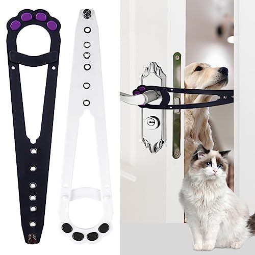 Verstellbarer Katzentürriege,2PCS Pfote geformt Katze Tür Klammer Riegel,Alternative Türschlösser Türstopper für Haustiere Cat Door Holder Latch,für die Vermietung von Katzen in,halten Hunde aus