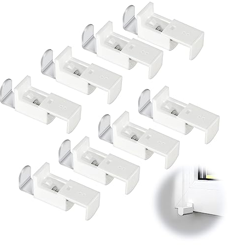 8 Stück Klemmträger Befestigung klemmträger Rollo plissee zubehör Verstellbereich 20 mm für Duo Doppelrollo und Plissee Klemmträger Set für Plissee weiß