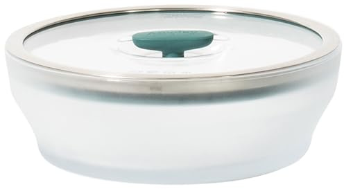 Anyday 7-Cup Glass Microwave Steamer for Vegetables – BPA-Free Glass Vegetable Steamer Bowl with Vented Lid, Healthy Microwave Cooking Container for Broccoli, Veggies, Meal Prep (Frosted Kale)