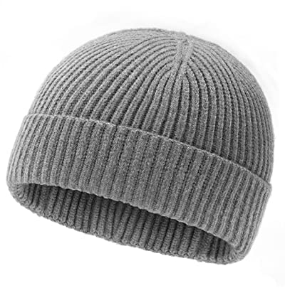 Zylioo Docker-Cap XXL Docker Mütze Für Großen Kopf Strickmütze Seemannsmütze Übergroße Hafenmütze Brimless Trawler Beanie Mütze Watch Cap