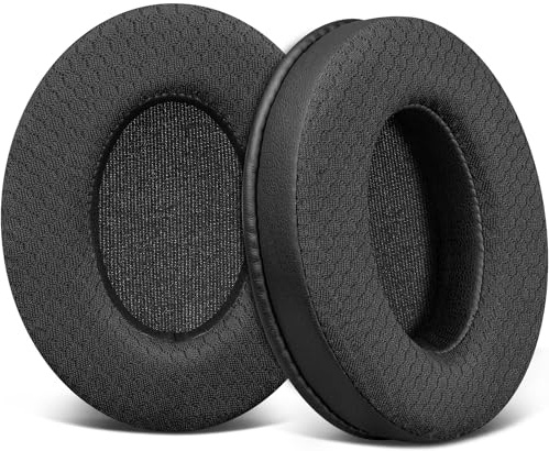SOULWIT Earpads Replacement for Sennheiser HD202/HD202II/HD203/HD212/HD212-Pro/HD437/HD447/HD457/HD477/HD497/EH150/EH250/EH350/HD62-TV/HD65-TV, Ear Pads Cushions with Football Texture Fabric - Black | for HD202(II)/HD203/HD212(Pro)/HD437/HD447/HD457/HD477/HD497/EH150/EH250/EH350/HD62-TV/HD65-TV