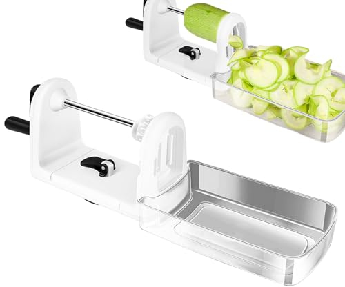 Fulenyi Cortador de Verduras en Espiral,Cortador en Espiral de Patatas | Cortadora de Verduras rotativa con 4 cortadores,Rallador de Patatas para Patatas, Zanahorias, pepinos, Queso, Utensilios de