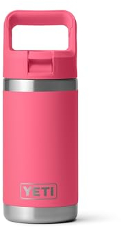 YETI Rambler Jr Kids Bottle, Vacuum Insulated Stainless Steel Bottle with Straw Cap, Tropical Pink, 12 oz (354 ml)